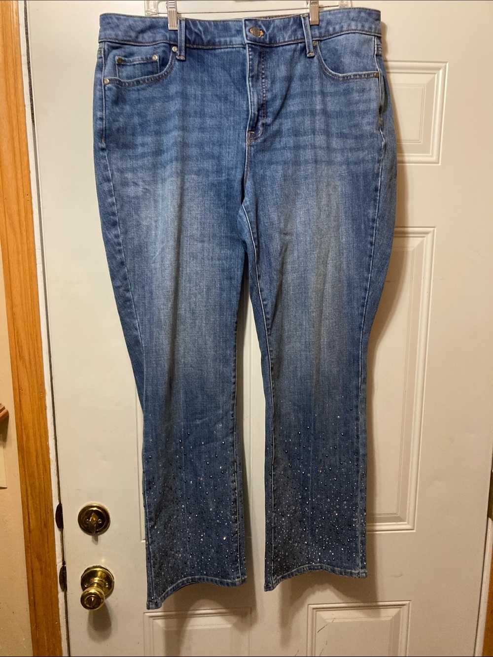 Women's Blue Embellished Jeans 18W - Picture 3 of 6